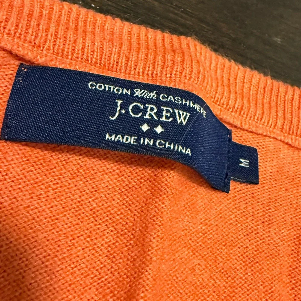 J. Crew Orange Cotton with Cashmere Sweater